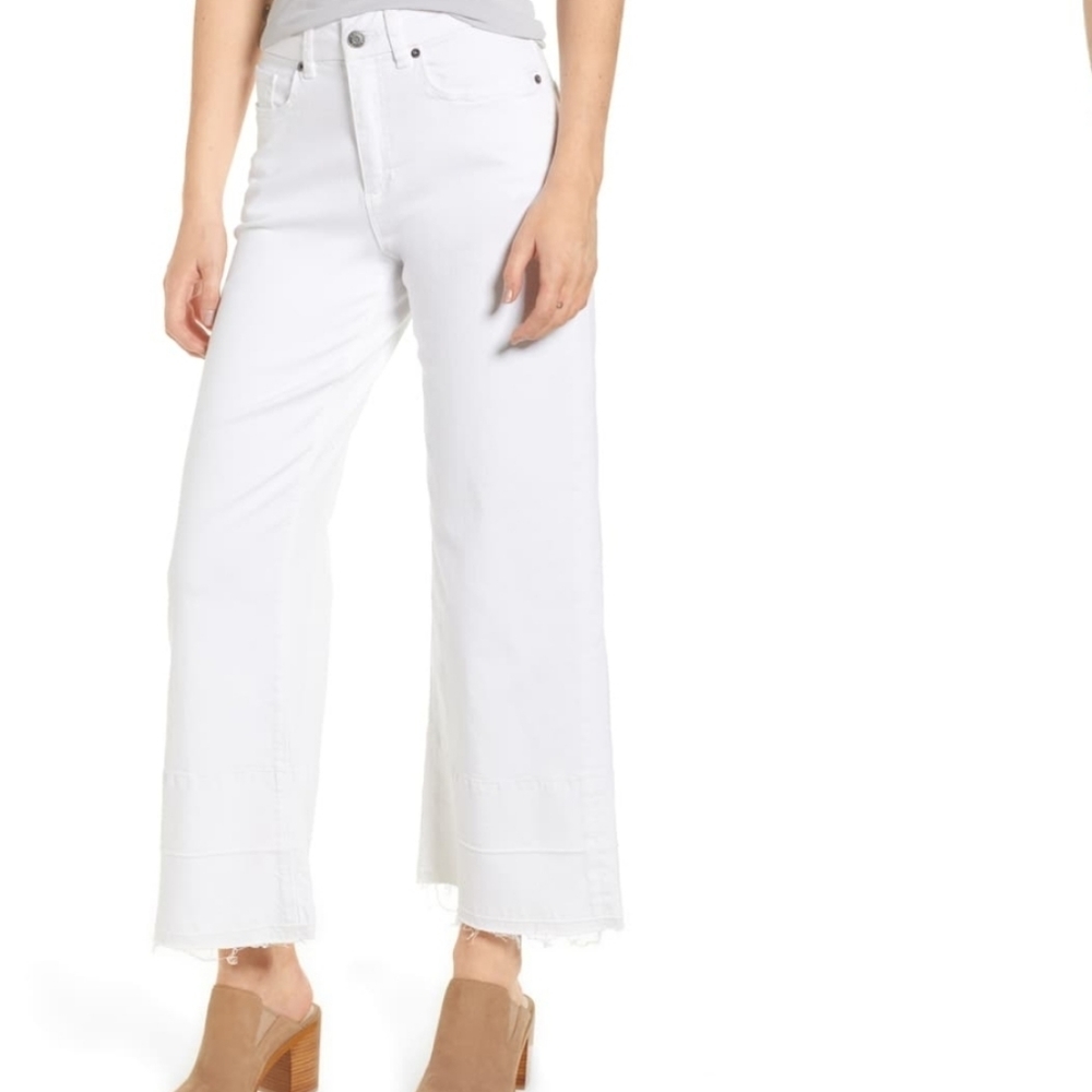 1. State Released Hem Wide Leg White Denim…